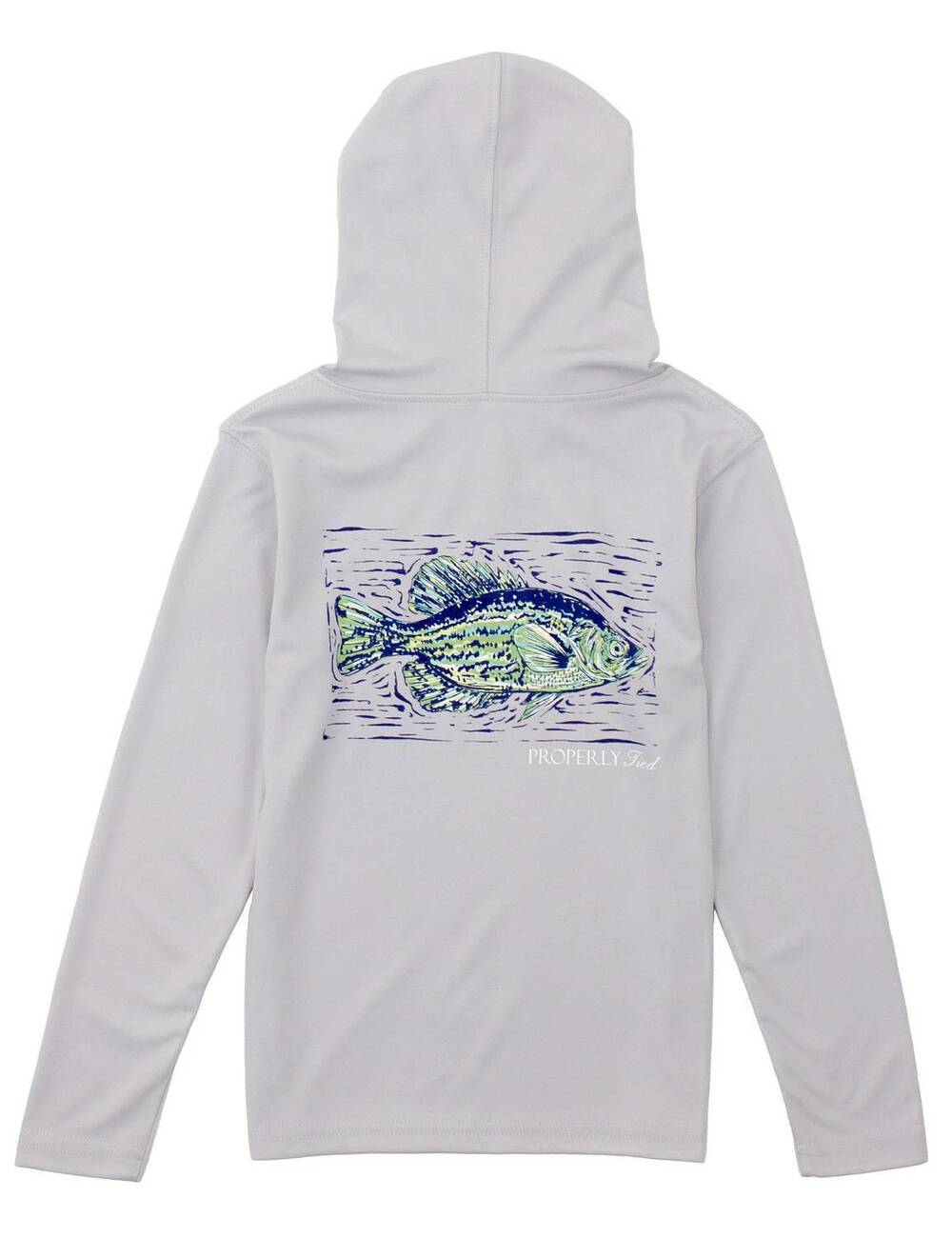 NEW PROPERLY TIED boys shade performance hoodie in crappie